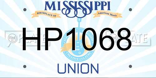 HP1068 Mississippi License Plate