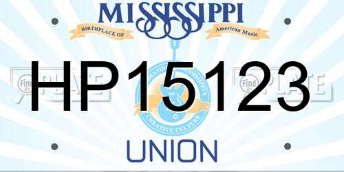 HP15123 Mississippi License Plate