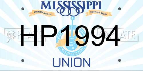 HP1994 Mississippi License Plate