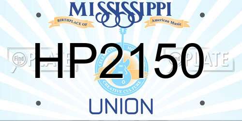 HP2150 Mississippi License Plate