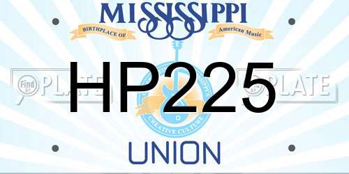 HP225 Mississippi License Plate