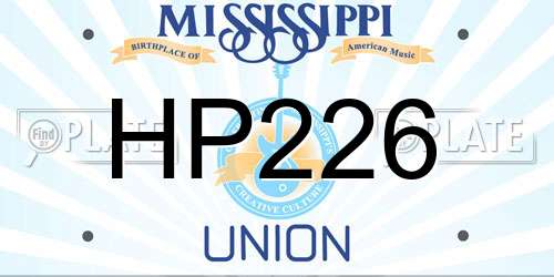 HP226 Mississippi License Plate