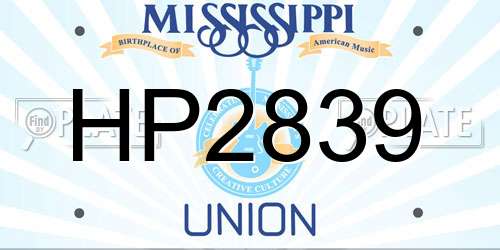 HP2839 Mississippi License Plate