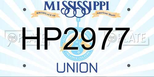 HP2977 Mississippi License Plate
