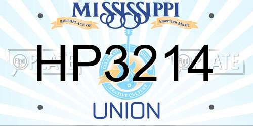 HP3214 Mississippi License Plate