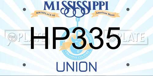 HP335 Mississippi License Plate