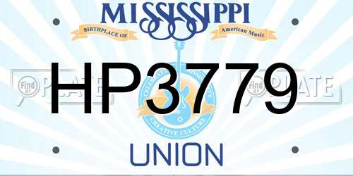 HP3779 Mississippi License Plate