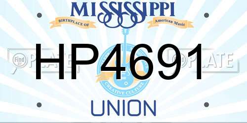 HP4691 Mississippi License Plate