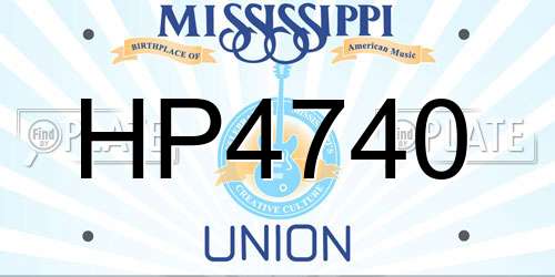 HP4740 Mississippi License Plate
