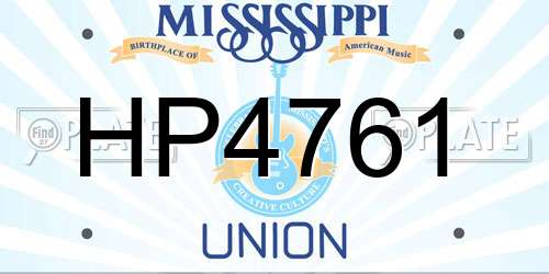 HP4761 Mississippi License Plate