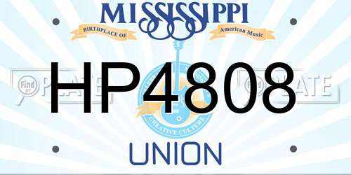 HP4808 Mississippi License Plate