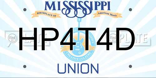 HP4T4D Mississippi License Plate