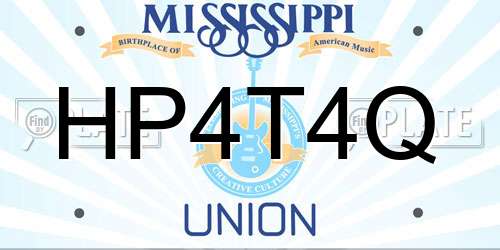 HP4T4Q Mississippi License Plate