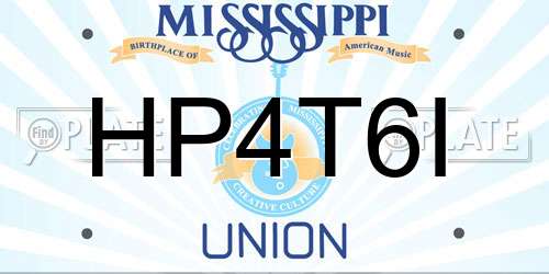 HP4T6I Mississippi License Plate