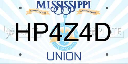 HP4Z4D Mississippi License Plate