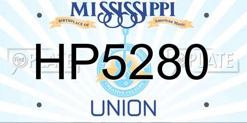 HP5280 Mississippi License Plate