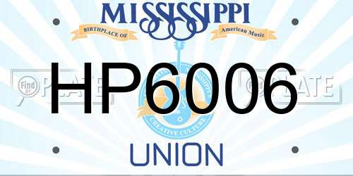 HP6006 Mississippi License Plate