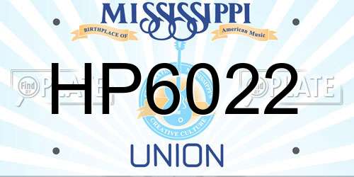 HP6022 Mississippi License Plate