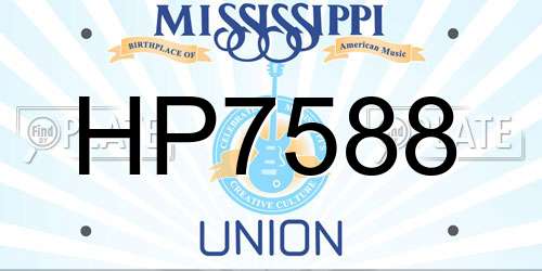HP7588 Mississippi License Plate