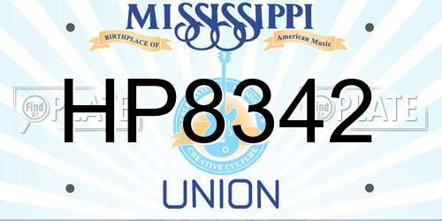 HP8342 Mississippi License Plate