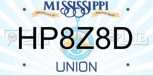 HP8Z8D Mississippi License Plate