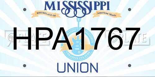 HPA1767 Mississippi License Plate