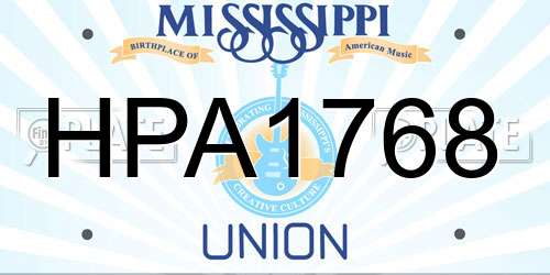 HPA1768 Mississippi License Plate