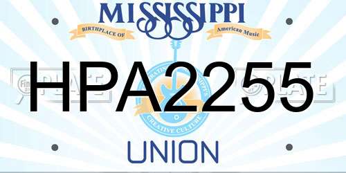 HPA2255 Mississippi License Plate