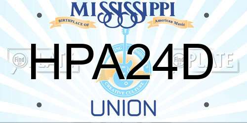 HPA24D Mississippi License Plate
