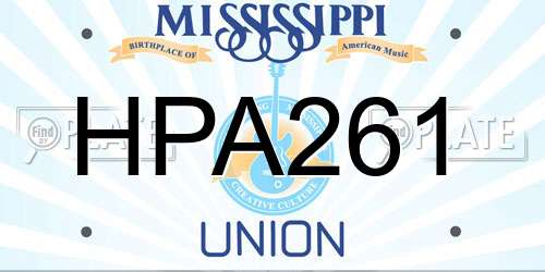 HPA261 Mississippi License Plate