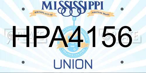 HPA4156 Mississippi License Plate