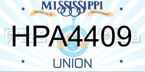 HPA4409 Mississippi License Plate