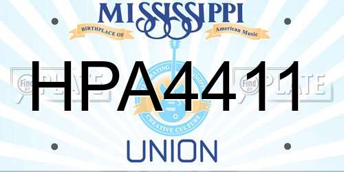 HPA4411 Mississippi License Plate