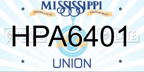 HPA6401 Mississippi License Plate