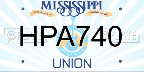 HPA740 Mississippi License Plate