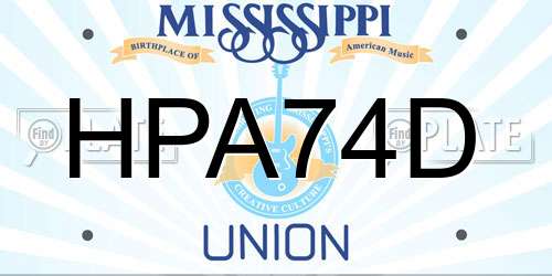 HPA74D Mississippi License Plate
