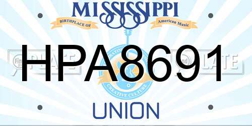 HPA8691 Mississippi License Plate