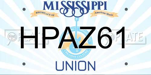 HPAZ61 Mississippi License Plate