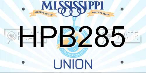 HPB285 Mississippi License Plate