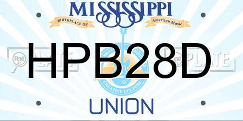 HPB28D Mississippi License Plate