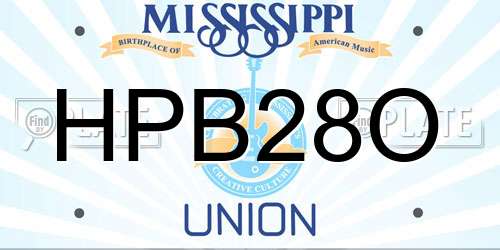HPB28O Mississippi License Plate