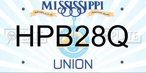 HPB28Q Mississippi License Plate