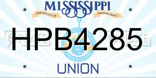 HPB4285 Mississippi License Plate