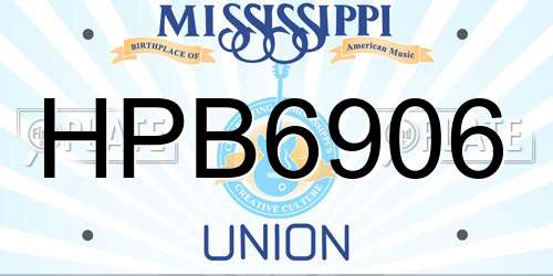 HPB6906 Mississippi License Plate