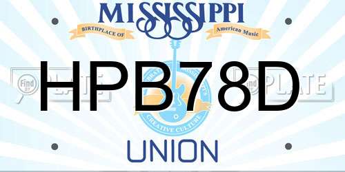HPB78D Mississippi License Plate
