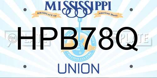 HPB78Q Mississippi License Plate