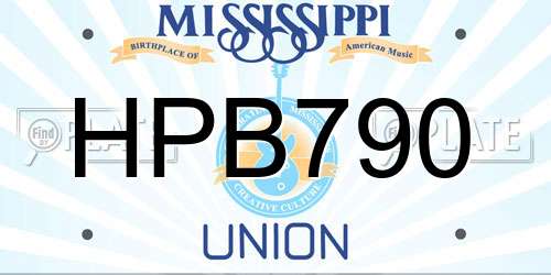 HPB790 Mississippi License Plate