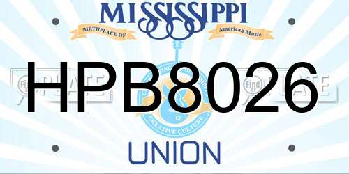HPB8026 Mississippi License Plate