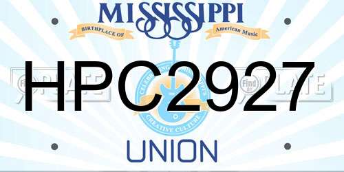 HPC2927 Mississippi License Plate