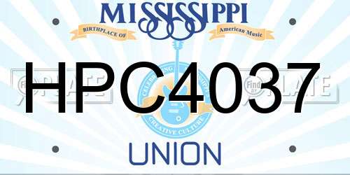 HPC4037 Mississippi License Plate